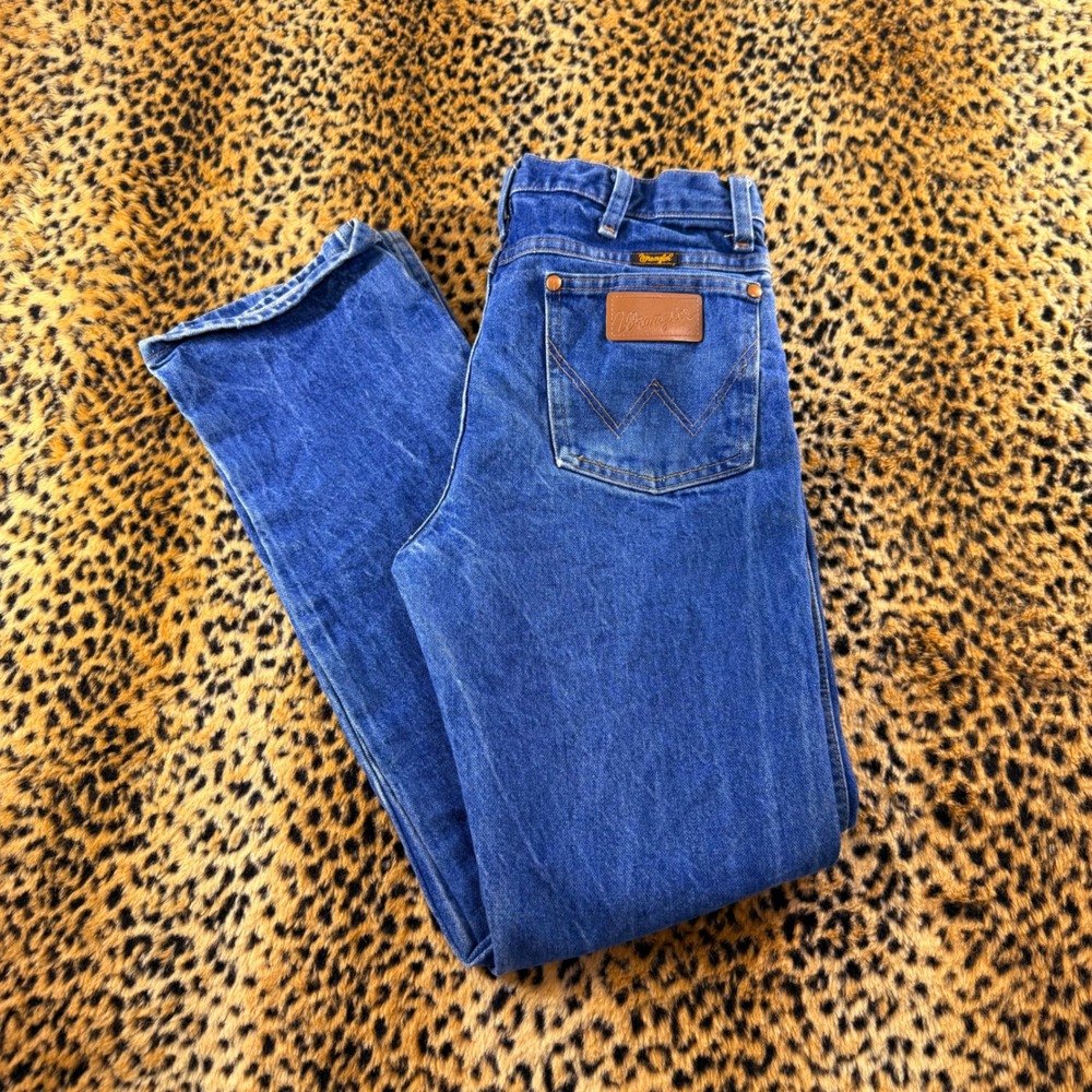 Vintage Wrangler Cowboy Cut 936DEN Slim Fit Straight Leg Blue Jeans 31x32